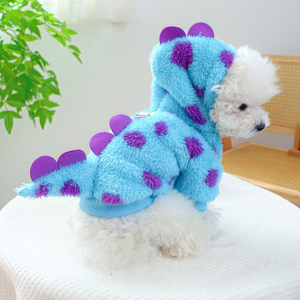 Fleece-lined Warm Dog Cat Clothing Flower Four Feet Pet Costume