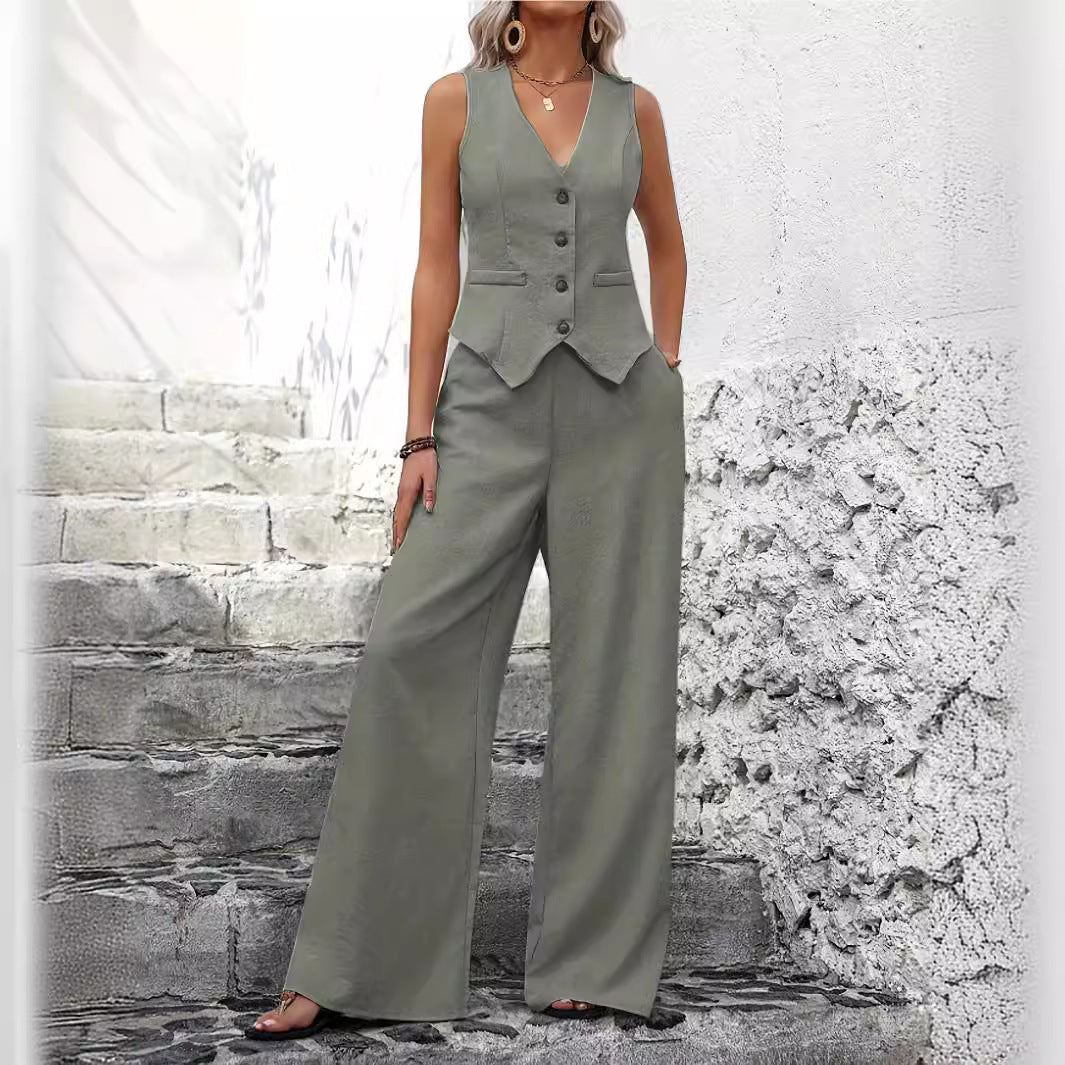 New Vest Trousers Patchwork Casual Suit