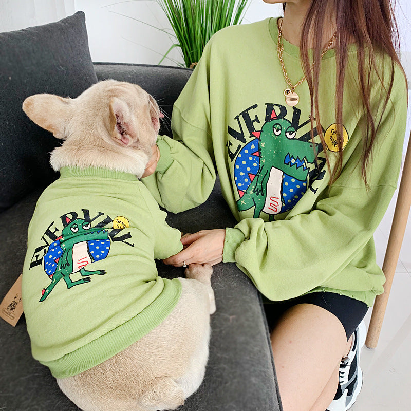 Pet parent-child printed clothes dog clothes