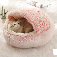 Pet Haven 2.0: Elevate Comfort with our 2-in-1 Round Plush Bed – Warm, Soft, and Stylishly Cozy for Your Furry Friends!