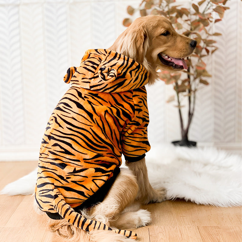 Pet Dog Golden Retriever Clothes Tiger Pet Costume