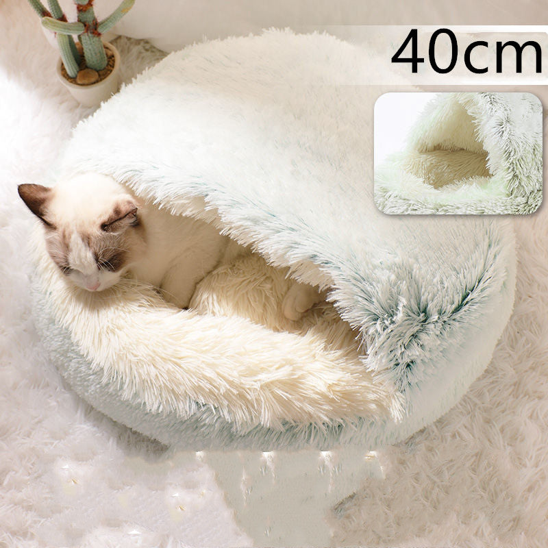 Pet Haven 2.0: Elevate Comfort with our 2-in-1 Round Plush Bed – Warm, Soft, and Stylishly Cozy for Your Furry Friends!