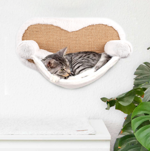 Cat Climbing Frame Wall-mounted Solid Wood Cat Wall-mounted Hanging Scratching Pole Cat Hammock Stairs