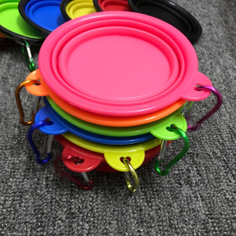 Folded Silicone Pet Dog Bowl