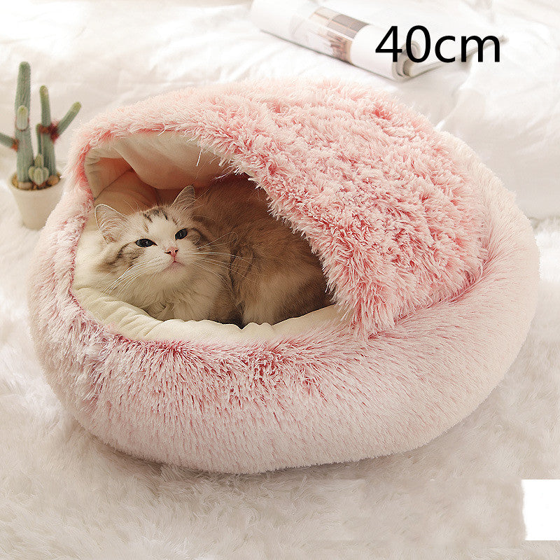 Pet Haven 2.0: Elevate Comfort with our 2-in-1 Round Plush Bed – Warm, Soft, and Stylishly Cozy for Your Furry Friends!