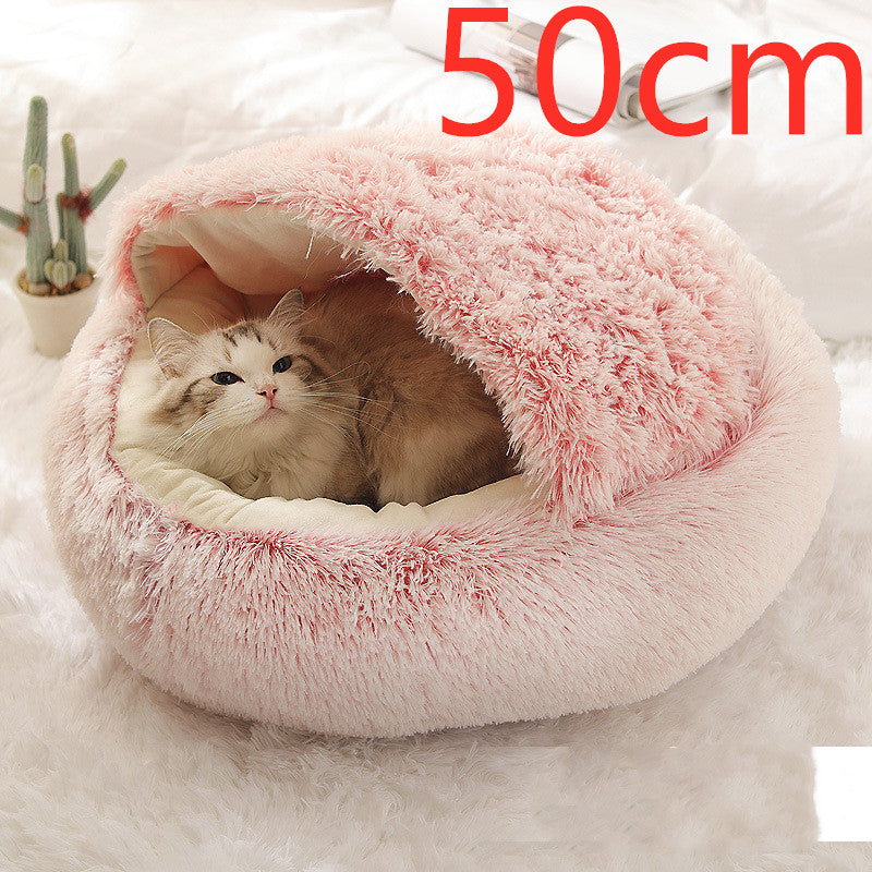 Pet Haven 2.0: Elevate Comfort with our 2-in-1 Round Plush Bed – Warm, Soft, and Stylishly Cozy for Your Furry Friends!