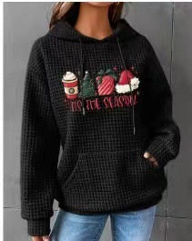 Waffle New Hooded Dog Printed Sweater