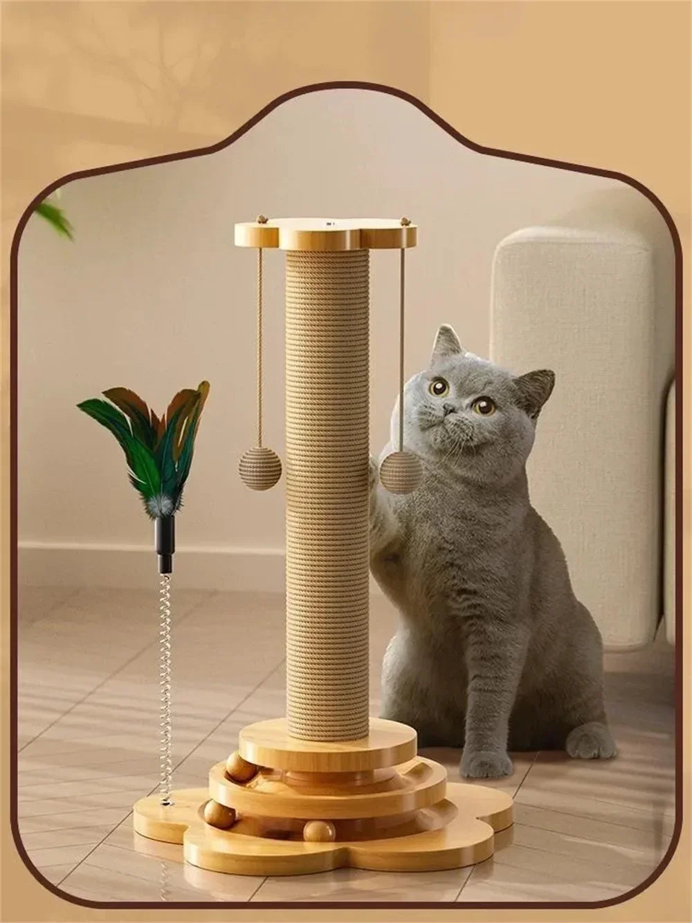 Pet Cat Toy cat scratcher Cat Turntable Funny Cat Stick Balls Durable Sisal Scratching Board Cat Supplies Cat Grab Column