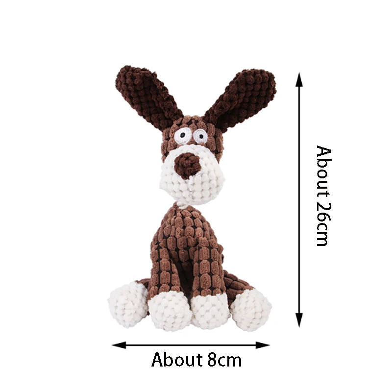 Fun Pet Toy Donkey Shape Corduroy Chew Toy For Dogs Puppy Squeaker Squeaky Plush BoneMedium Dog Accessories Training Plush Sound