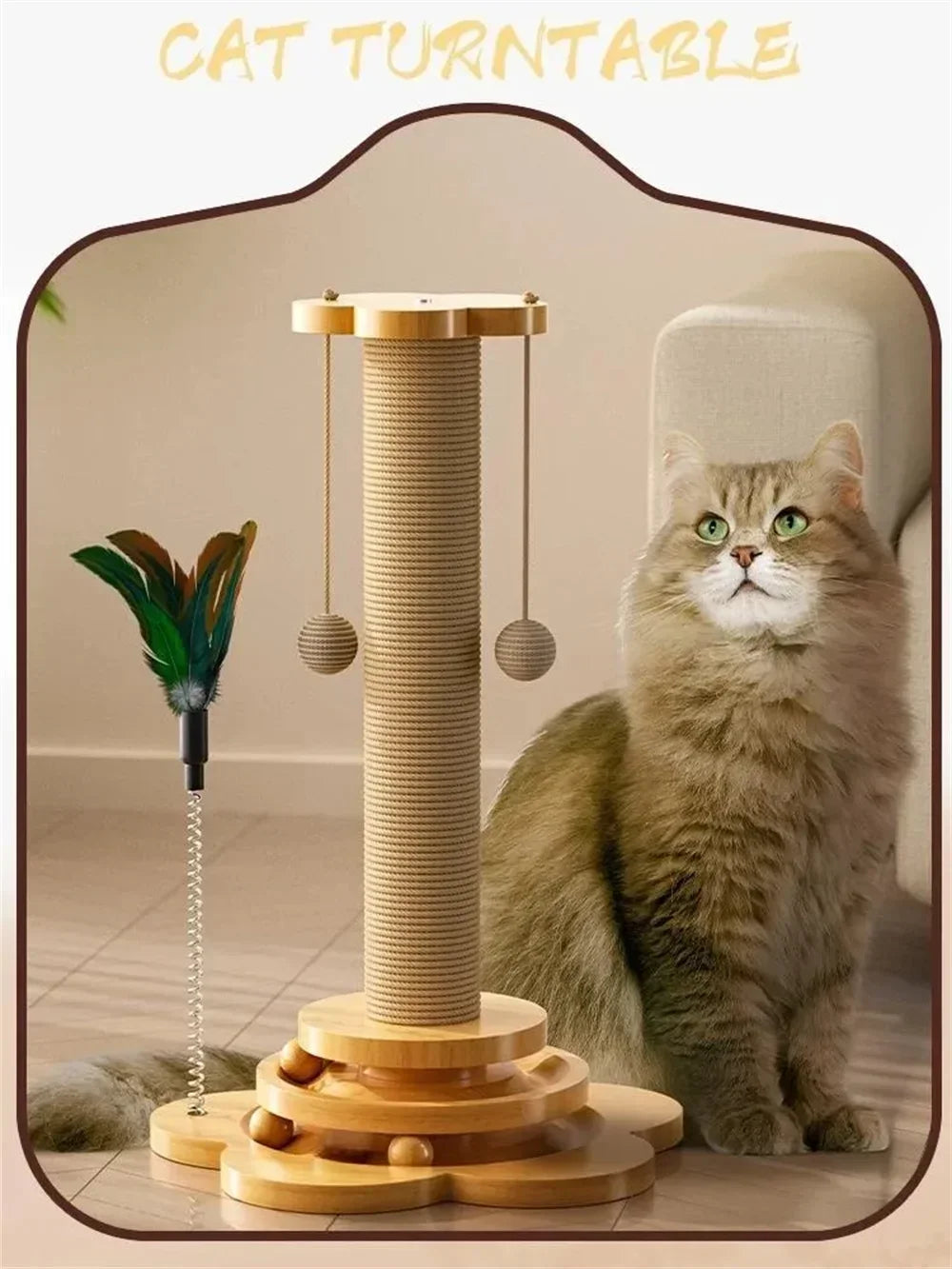 Pet Cat Toy cat scratcher Cat Turntable Funny Cat Stick Balls Durable Sisal Scratching Board Cat Supplies Cat Grab Column