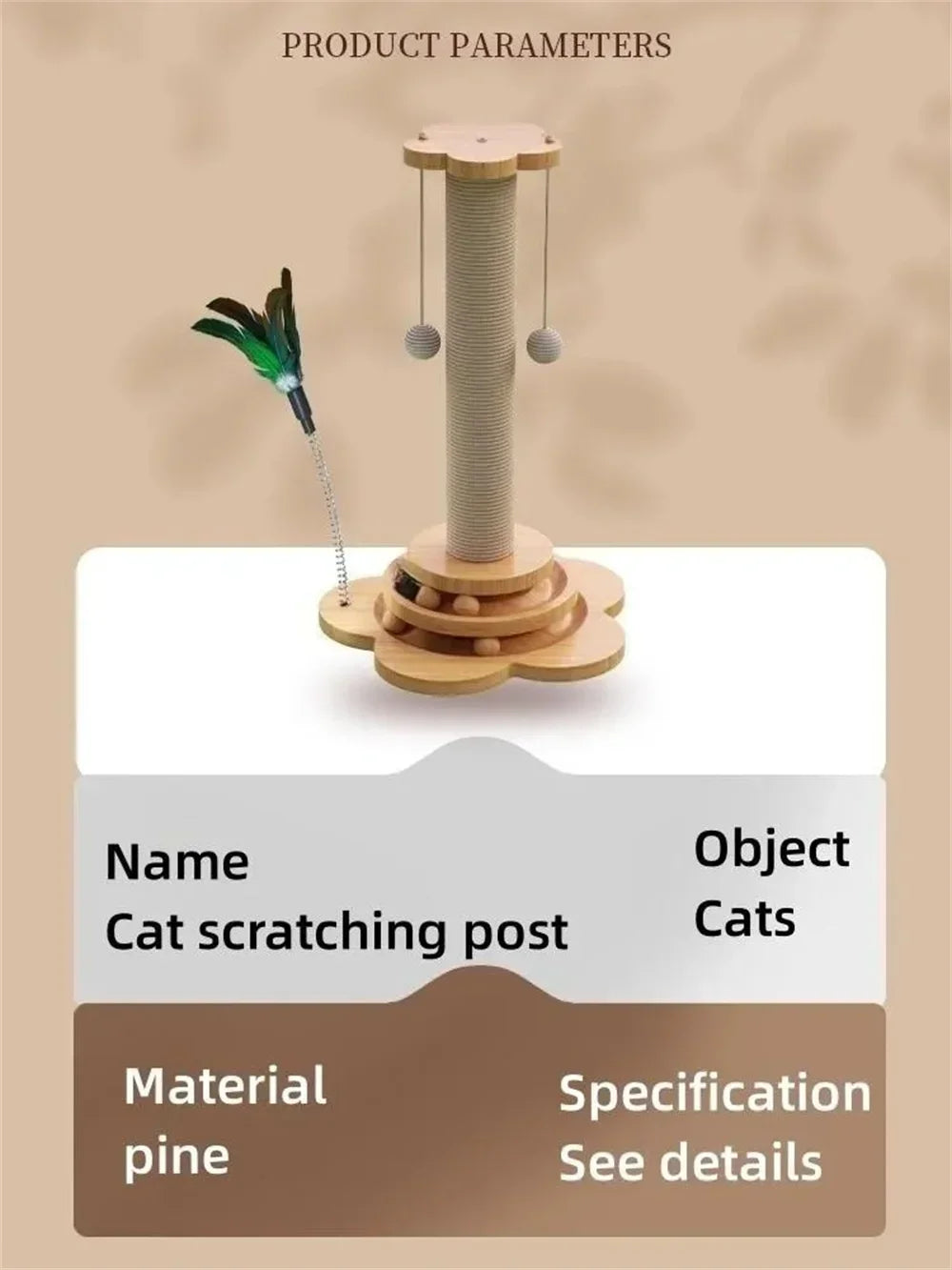 Pet Cat Toy cat scratcher Cat Turntable Funny Cat Stick Balls Durable Sisal Scratching Board Cat Supplies Cat Grab Column