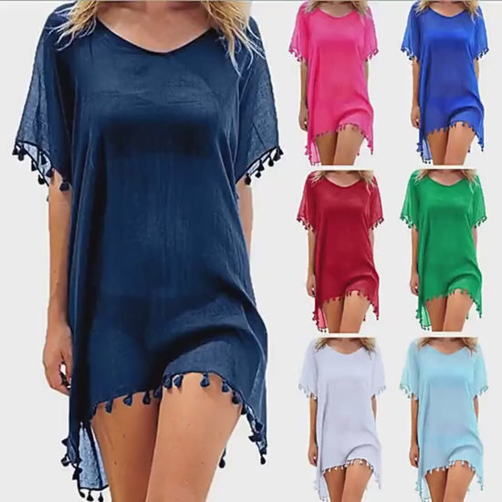 Women Blouses Loose Chiffon Dress Summer Beach Tun